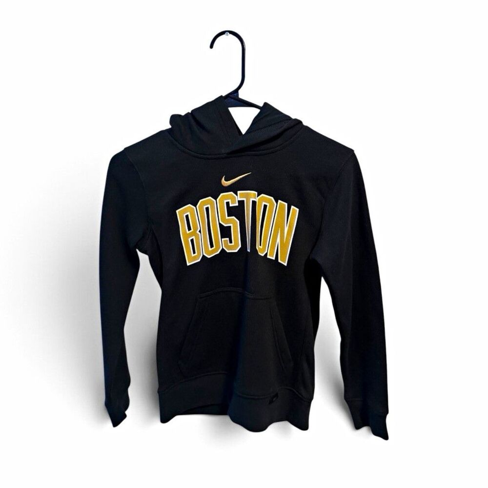 Boston Celtics NBA Black/Gold Pullover Hoodie Sweatshirt Basketball size YS